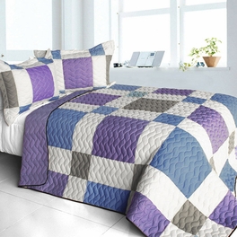blancho bedding [Pure Willing] 3PC Vermicelli - Quilted Patchwork Quilt Set (Full/Queen Size)