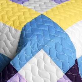Blancho Bedding [Purple Feelings] 3PC Vermicelli - Quilted Patchwork Quilt Set (Full/Queen Size)