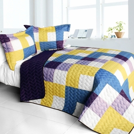 blancho bedding [Purple Feelings] 3PC Vermicelli - Quilted Patchwork Quilt Set (Full/Queen Size)