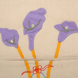 Blancho Bedding [Purple Flowers] Ivory/Wall Hanging/Wall Organizers/Wall Pocket/Wall Pocket (11*24)