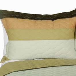 Blancho Bedding [Quiet Moon] 3PC Vermicelli-Quilted Patchwork Quilt Set (Full/Queen Size)