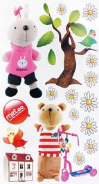 Blancho Bedding Rabbit & Bear - Wall Decals Stickers Appliques Home Decor