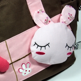 Blancho Bedding [Rabbit & Carrot] 100% Cotton Canvas Shoulder Bag / Swingpack / Travel Bag