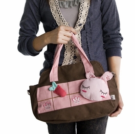 Blancho Bedding [Rabbit & Carrot] 100% Cotton Canvas Shoulder Bag / Swingpack / Travel Bag