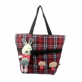 blancho bedding [Rabbit Loves Mushrooms] 100% Cotton Canvas Shoulder Tote Bag / Shopper Bag