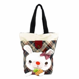 blancho bedding [Rabbit & Pineapple] 100% Cotton Canvas Shoulder Tote Bag / Shopper Bag