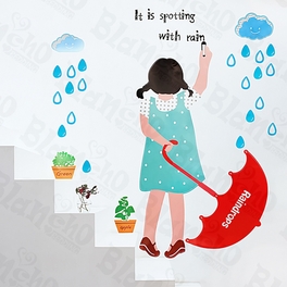 blancho bedding Rainy Girl - Large Wall Decals Stickers Appliques Home Decor
