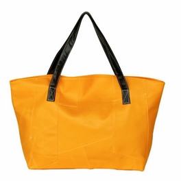 blancho bedding [Real Love] Stylish Yellow Double Handle Leatherette Bag Handbag Purse