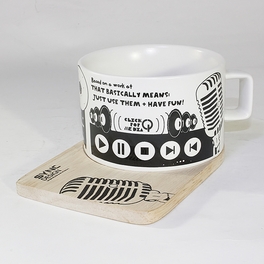 Blancho Bedding [Recording Studio] Espresso Cup / Wood Coaster (2.5 Inch Height)