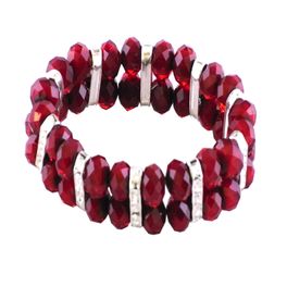 blancho bedding Red Faceted Crystals Diamond Rings Bracelet Stretchable Stylish