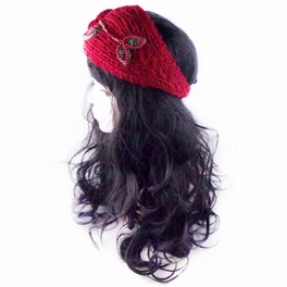 Blancho Bedding [Red Floral] Women Winter/Autumn Decorative Woolen Headwear/Headband