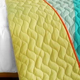 Blancho Bedding [Reflections In Plexiglass] 3PC Vermicelli-Quilted Patchwork Quilt Set (Full/Queen Size)