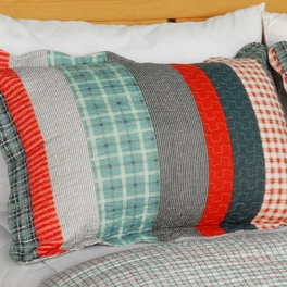 Blancho Bedding [Retro Stripe] Cotton 3PC Vermicelli-Quilted Printed Quilt Set (Full/Queen Size)