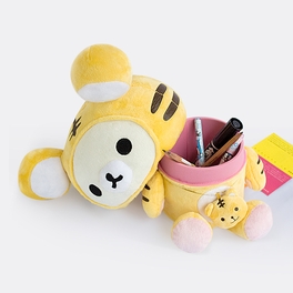 Blancho Bedding [Rilakkuma - White] Plush Gadget Storage Box / Trinket Box / Pen Pencil Holder (9.8 Inch Height)