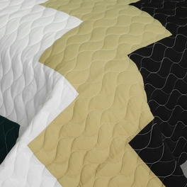 Blancho Bedding [Rising Girl] Vermicelli-Quilted Patchwork Geometric Quilt Set Full/Queen