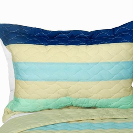 Blancho Bedding [Rising To The Top ] 3PC Vermicelli-Quilted Patchwork Quilt Set (Full/Queen Size)