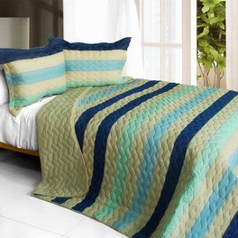 blancho bedding [Rising to the Top ] 3PC Vermicelli-Quilted Patchwork Quilt Set (Full/Queen Size)