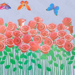 Blancho Bedding Rosebush & Butterflies - Large Wall Decals Stickers Appliques Home Decor