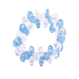 blancho bedding Round Clear Faceted Crystals Sky Blue Faceted Crystals Bracelet Stretchable Stylish