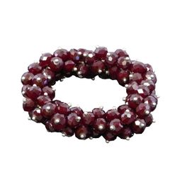 blancho bedding Round Red Faceted Crystals Bracelet Stretchable Stylish