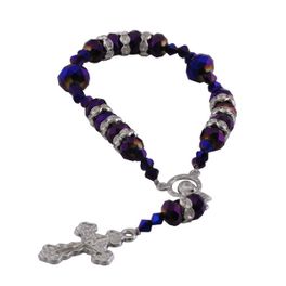 blancho bedding Royal Purple Facted Crystals Small Royal Purple Crystals Diamond Studded Rings Cross Bracelet