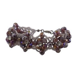 blancho bedding Ruby Faceted Crystals Diamonds Small Clear Beads Flower Bracelet Stylish