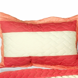 Blancho Bedding [Ruby Ring] 3PC Patchwork Quilt Set (Full/Queen Size)