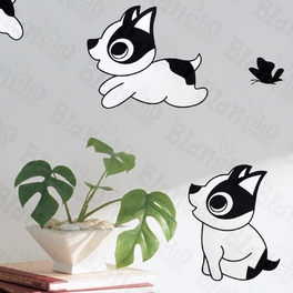 Blancho Bedding Run With Puppy - Hemu Wall Decals Stickers Appliques Home Decor 12.6 BY 23.6 Inches