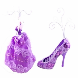 Blancho Bedding [Sabrina] Jewelry Display Holder Stand Combo Purple