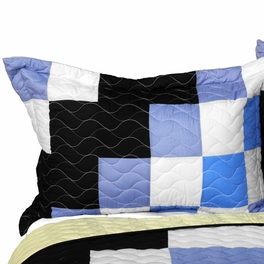 Blancho Bedding [Same Memory] 3PC Vermicelli - Quilted Patchwork Quilt Set (Full/Queen Size)