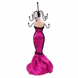 Blancho Bedding Sandra - A Paillette Dress Up Doll Necklace Display-MD Jewelry Holder Jewelry Stand (Fuschia)