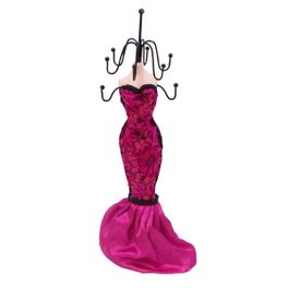 blancho bedding Sandra - A Paillette Dress Up Doll Necklace Display-MD Jewelry Holder Jewelry Stand (Fuschia)