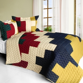 blancho bedding [Santa Baby] 3PC Vermicelli - Quilted Patchwork Quilt Set (Full/Queen Size)