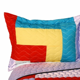 Blancho Bedding [Second Space] 3PC Vermicelli - Quilted Patchwork Quilt Set (Full/Queen Size)