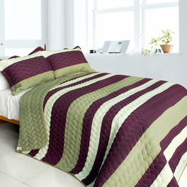 blancho bedding [September Affair] 3PC Vermicelli-Quilted Patchwork Quilt Set (Full/Queen Size)