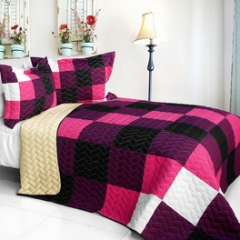 blancho bedding [Series] Brand New Vermicelli-Quilted Patchwork Quilt Set Full/Queen