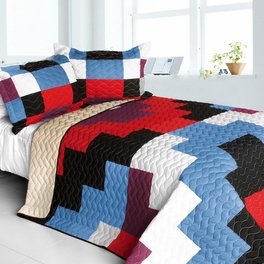 blancho bedding [Shinning] 3PC Vermicelli - Quilted Patchwork Quilt Set (Full/Queen Size)