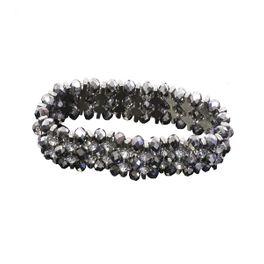 blancho bedding Silver Faceted Crystals Diamond Silver Bracelet Stretchable Stylish