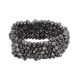 blancho bedding Silver Metal Faceted Crystals Diamond Silver Rings Bracelet Stretchable 5 Lines Stylish