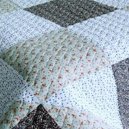 Blancho Bedding [Simple Life] Cotton 3PC Vermicelli-Quilted Patchwork Quilt Set (Full/Queen Size)