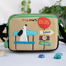 blancho bedding [Sing My Way] Embroidered Applique Swingpack Bag Purse / Wallet Bag / Shoulder Bag (7.1*5.3*3.7)