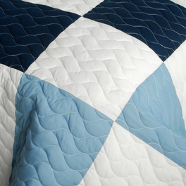 Blancho Bedding [Sky Delusions] 3PC Vermicelli-Quilted Patchwork Quilt Set (Full/Queen Size)