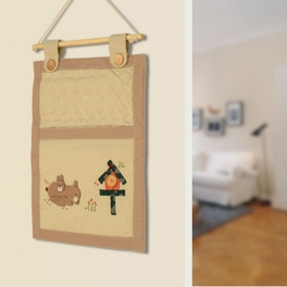 Blancho Bedding [Sleeping Rabbit] Ivory/Wall Hanging/Wall Organizers/Wall Pocket/Hanging Baskets (12*15)