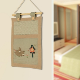 Blancho Bedding [Sleeping Rabbit] Ivory/Wall Hanging/Wall Organizers/Wall Pocket/Hanging Baskets (12*15)