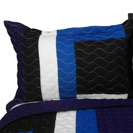 Blancho Bedding [Slience Stream] 3PC Vermicelli - Quilted Patchwork Quilt Set (Full/Queen Size)