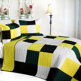 blancho bedding [Smashing Patchword - B] Vermicelli-Quilted Patchwork Quilt Set Full/Queen