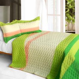 blancho bedding [Smile Again] 3PC Patchwork Quilt Set (Full/Queen Size)