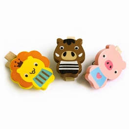 blancho bedding [Smile Animals-A] - Wooden Clips / Wooden Clamps / Mini Clips