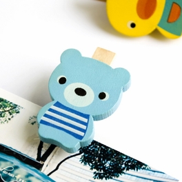 Blancho Bedding [Smile Animals-B] - Wooden Clips / Wooden Clamps / Mini Clips
