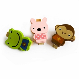 blancho bedding [Smile Animals-C] - Wooden Clips / Wooden Clamps / Mini Clips